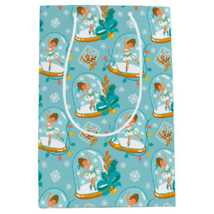 Christmas Snow Globe Ballerina Medium Gift Bag