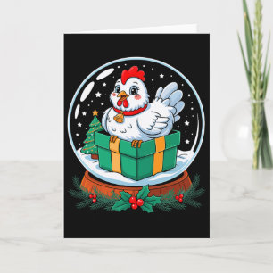 Christmas Snow Globe Chicken X-mas Chickens _1 Card