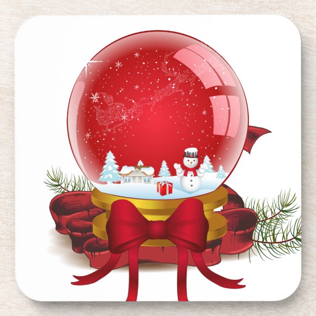 Christmas Snow Globe Coaster (Front)