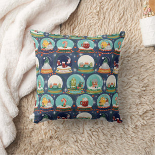 Christmas snow-globe Gnome//Gingerbread House Cushion