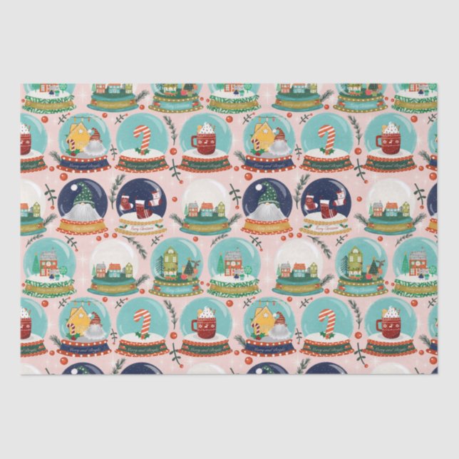 Christmas snow-globe//Gnome//Gingerbread House// Tissue Paper (Front)