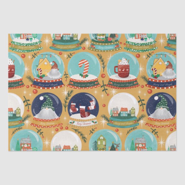 Christmas snow-globe Gnome//Gingerbread House// Tissue Paper (Front)