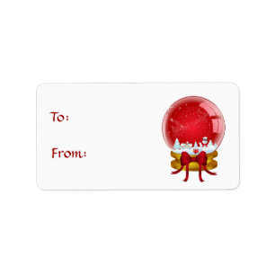 Christmas Snow Globe Label