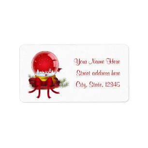 Christmas Snow Globe Label
