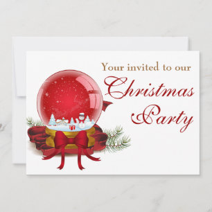 Christmas Snow Globe Party Invitation