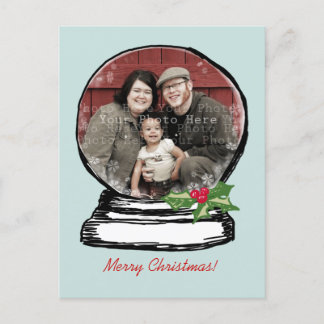 Christmas Snow Globe Photo Holiday Postcard