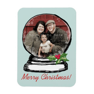 Christmas Snow Globe Photo Magnet
