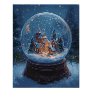 Christmas Snow Globe Poster
