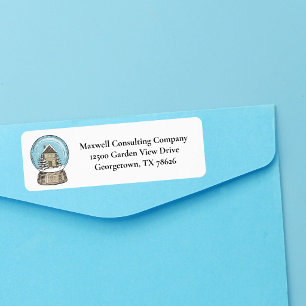 Christmas Snow Globe Realty Company Return Address