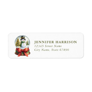 Christmas Snow Globe Return Address Labels