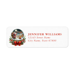 Christmas Snow Globe Return Address Labels