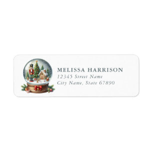 Christmas Snow Globe Return Address Labels