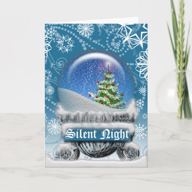 Christmas Snow Globe Winter Scenic Blank Inside Holiday Card (Front)