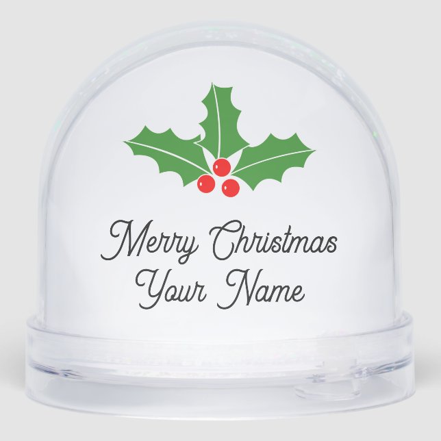 Christmas snow globe with custom photo and text (Back)