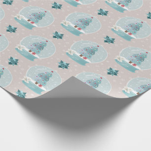 Christmas Snow Globes Wrapping Paper