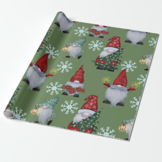 Christmas Snow Gnomes Wrapping Paper