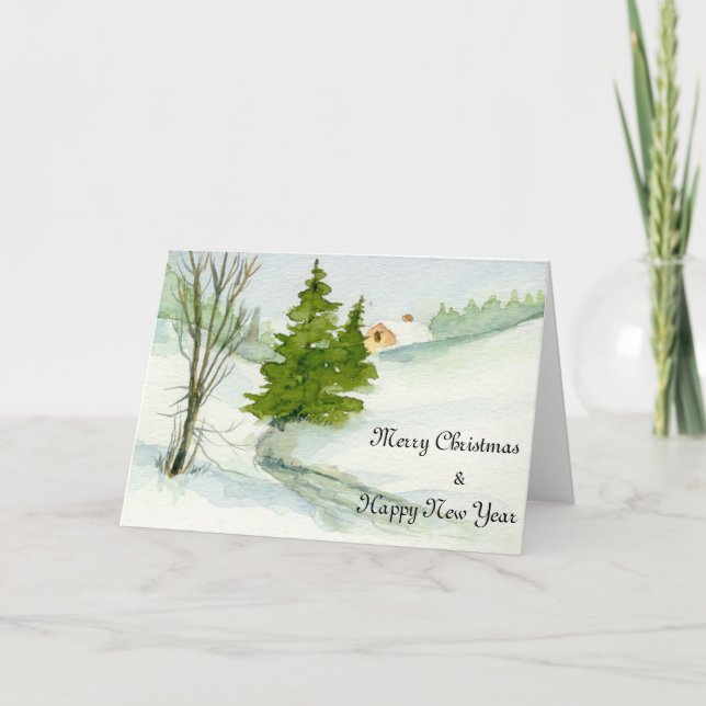 Christmas Snow Holiday Card (Front)