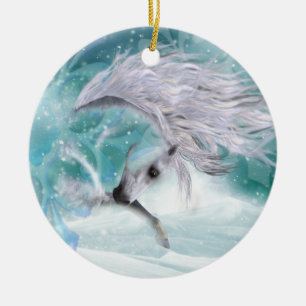 Christmas Snow Horse Ornament