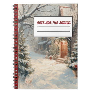 Christmas Snow House Notebook,Holiday Snowy Cottag Notebook