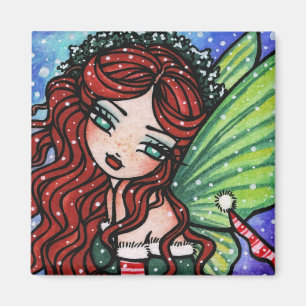 Christmas Snow Irish Fae Fairy Art by Hannah Lynn Magnet