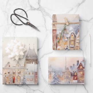 Christmas Snow Landscape Wrapping Paper Sheet