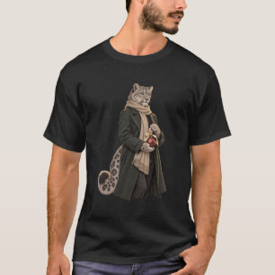 Christmas Snow Leopard with Red Ornament T-Shirt