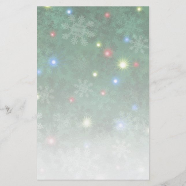 Christmas Snow Lights II Stationery (Front)
