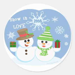 Christmas Snow Man and Woman Gift Stickers