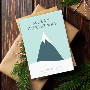 Christmas Snow Mountain Scandinavian Minimalist Holiday Card