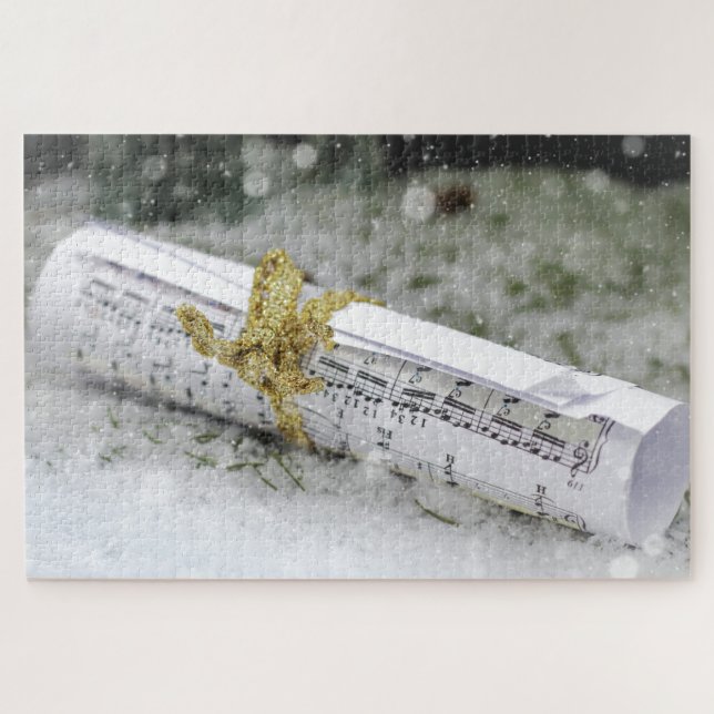 Christmas Snow & Notes Puzzle (Horizontal)