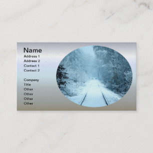 Christmas Snow on Railroad Tracks Business Card