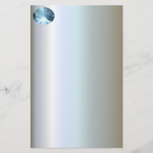 Christmas Snow on Railroad Tracks Stationery (Front)