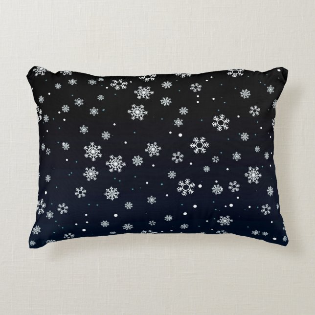 Christmas :  Snow Pattern Decorative Cushion (Front)