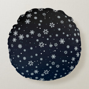 Christmas :  Snow Pattern Round Cushion