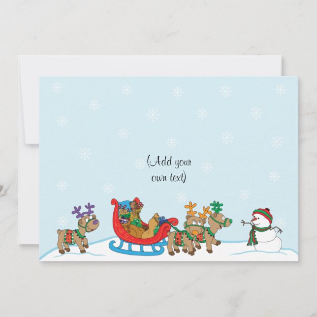 Christmas Snow Scene 2sided/flat/card/& env 7"x5" Holiday Card (Front)