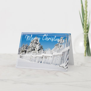 Christmas Snow Ski Fence Scene Photo Template