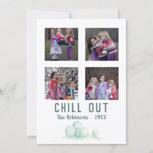 Christmas Snow themed Family Photo Collage Holiday Card