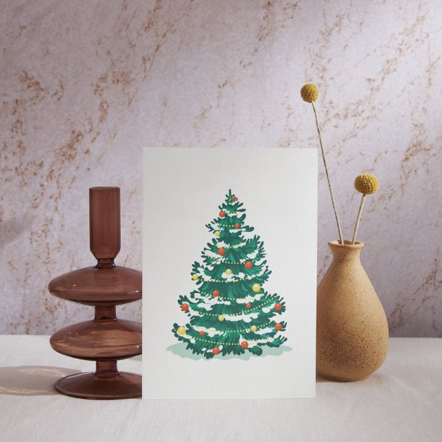 Christmas Snow Tree  Holiday Postcard (Creator Uploaded)