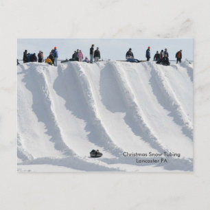Christmas Snow Tubing Lancaster PA Holiday Postcard