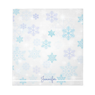 Christmas Snow w Name Stocking Stuffer Notepad