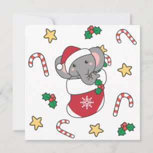Christmas Snow Winter Animals Classic Holiday Card