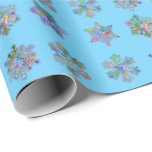 Christmas snow wrapping paper snowflakes pattern