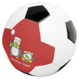 Christmas Snowballing penguins Football