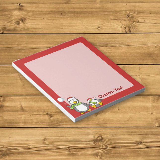 Christmas Snowballing penguins Notepad (Creator Uploaded)