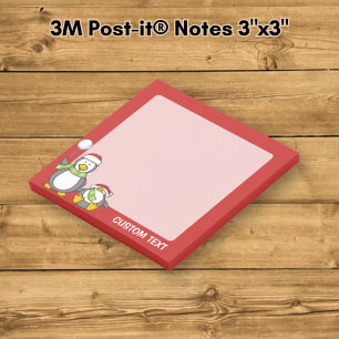 Christmas Snowballing penguins Post-it Notes