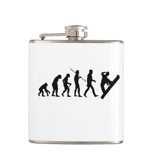 Christmas snowboard evolution snowboarding hip flask (Front)