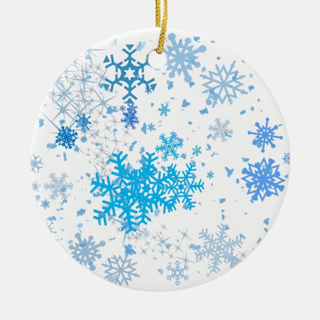 Christmas Snowfall Ceramic Tree Decoration (Front)