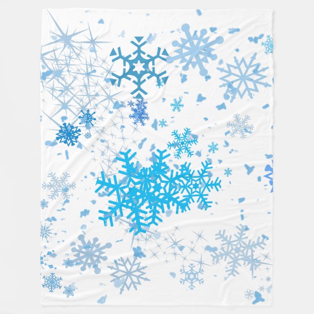 Christmas Snowfall Fleece Blanket (Front)