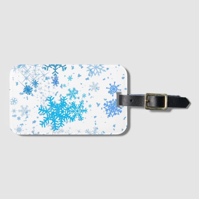 Christmas Snowfall Luggage Tag (Front Horizontal)
