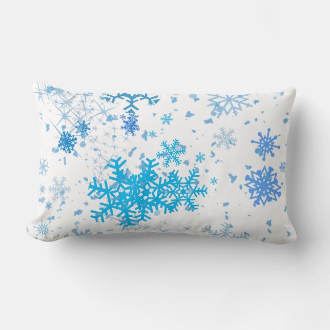 Christmas Snowfall Lumbar Cushion (Front)